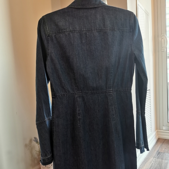 7 for all mankind Bell Sleeve Denim shirt dress - Picture 2 of 4